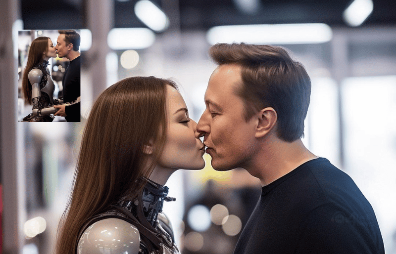 Sự thật bức ảnh kỳ lạ chụp Elon Musk hôn robot khiến dân mạng bối rối - 4TechNews